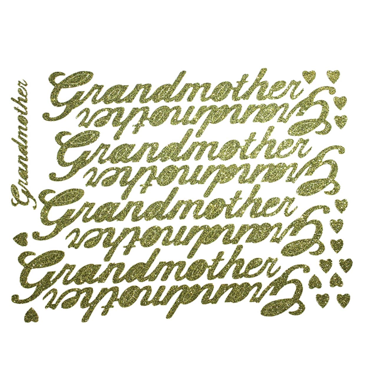 JAM Paper Grandmother Gold Script Floral Accessory